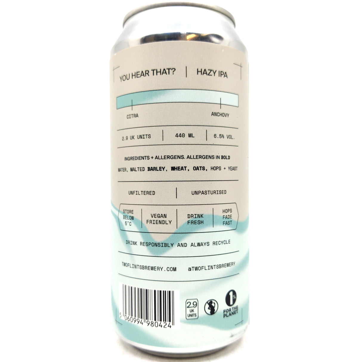 Two Flints x Fast Fashion x Willibald You Hear That? Hazy IPA 6.5% (440ml can)-Hop Burns & Black