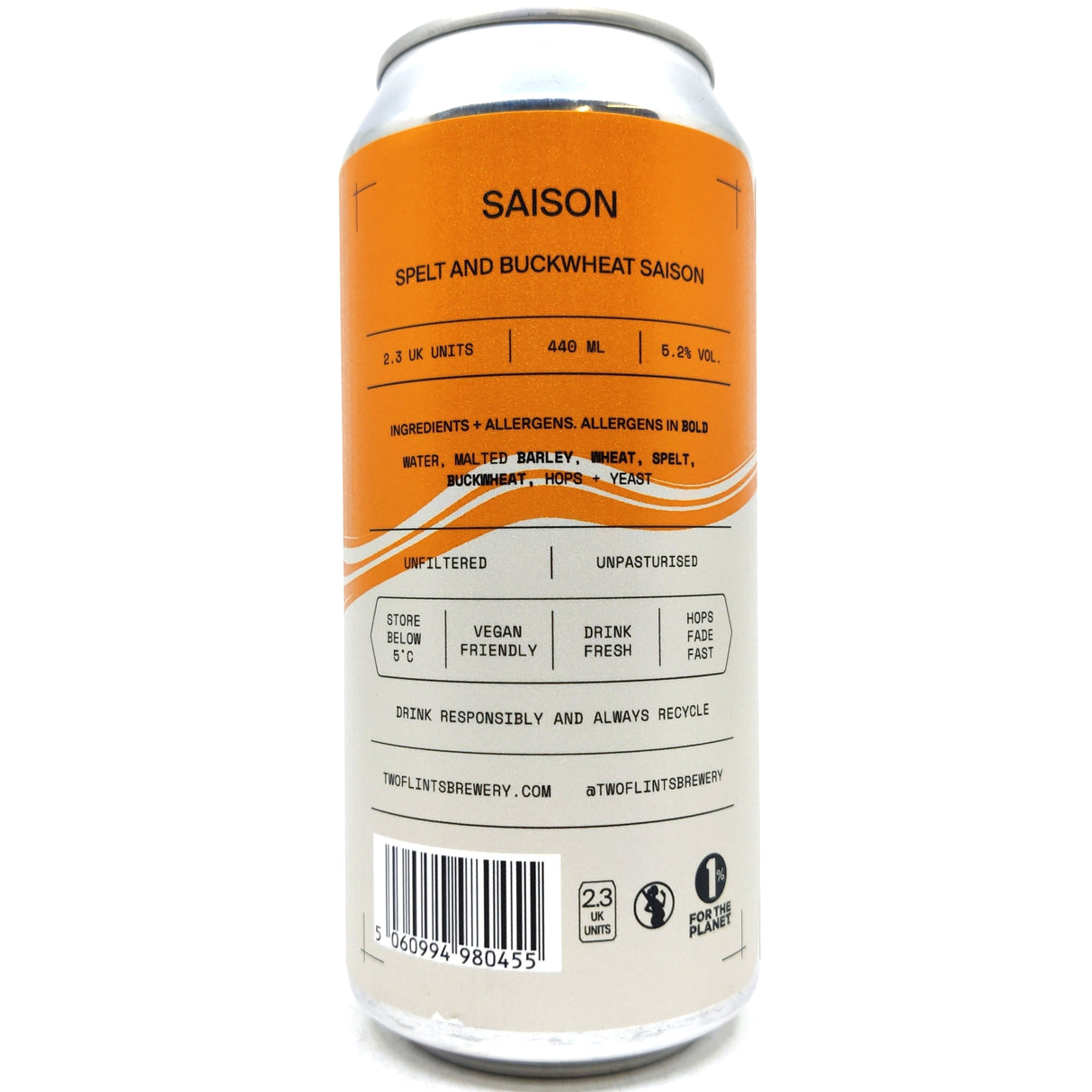 Two Flints x Burning Sky Saison 5.2% (440ml can)-Hop Burns & Black