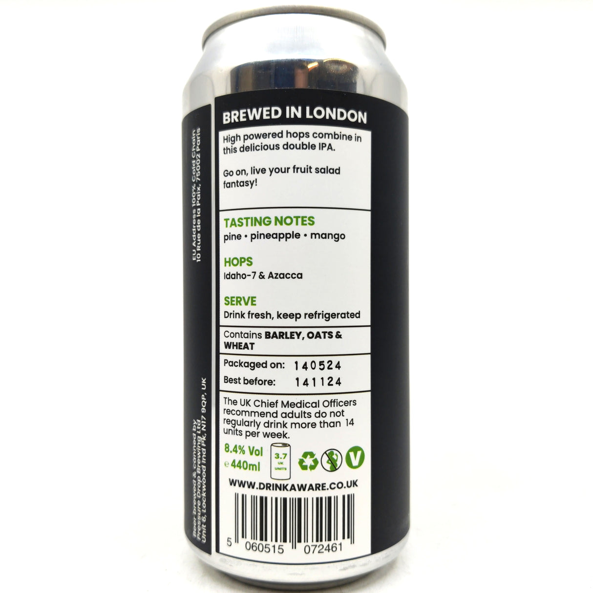 Pressure Drop High Performance Machine Double IPA 8.4% (440ml can)-Hop Burns & Black