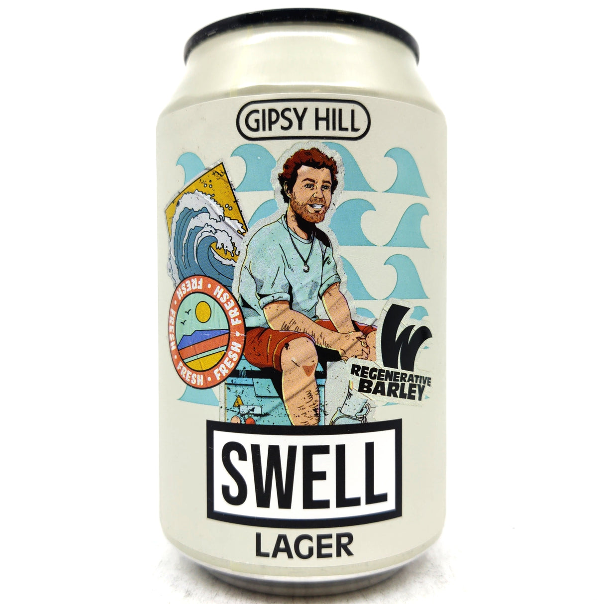 Gipsy Hill Swell Lager 4% (330ml can)-Hop Burns & Black