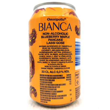 Omnipollo Bianca Non-Alcoholic Blueberry Maple Pancake Lassi Gose 0.3% (330ml can)-Hop Burns & Black