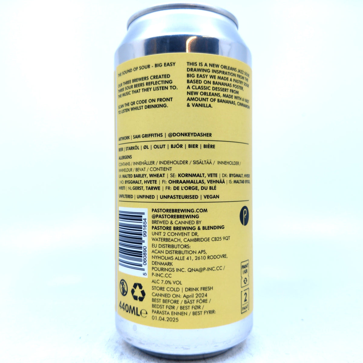 Pastore Big Easy Banana Pastry Sour 7% (440ml can)-Hop Burns & Black