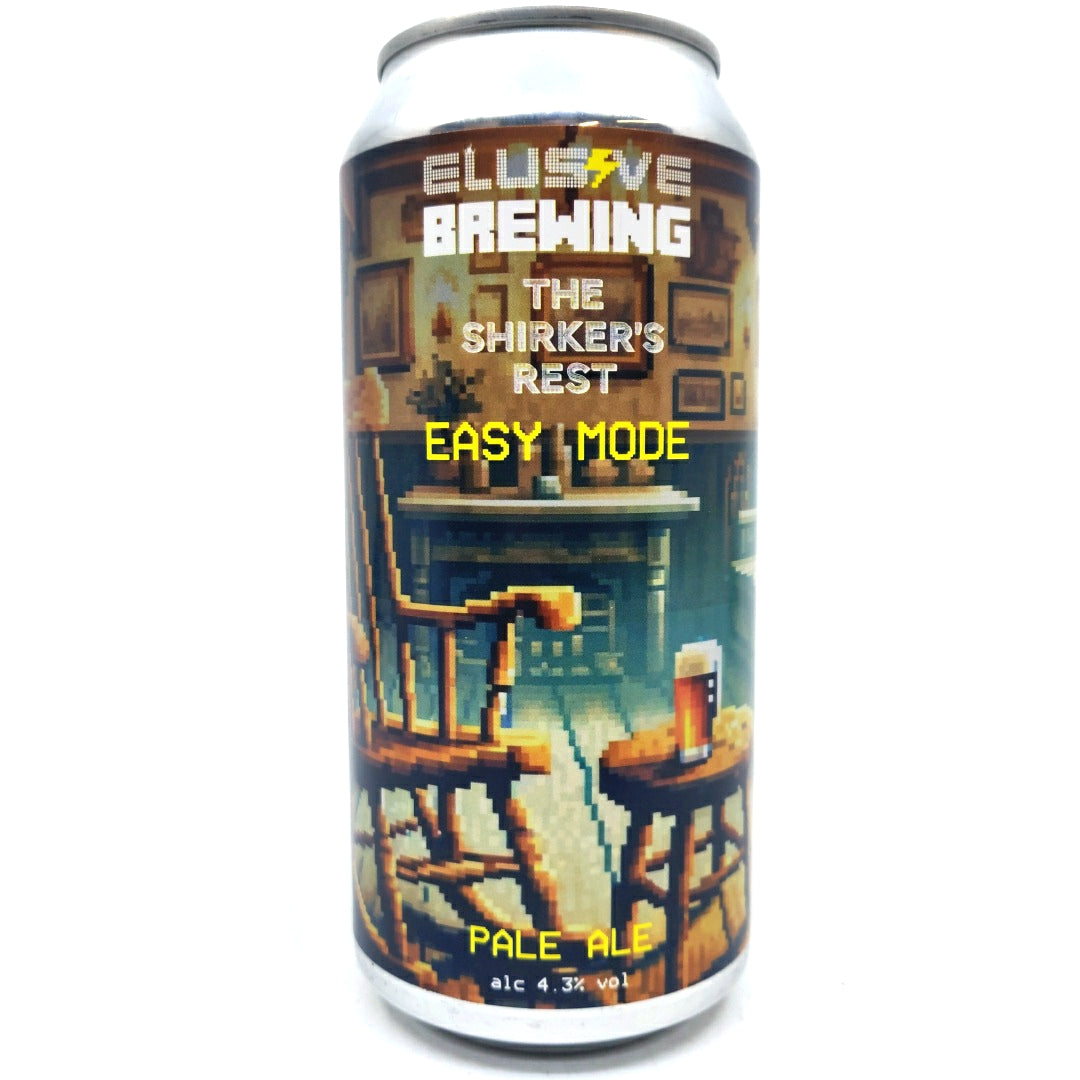 Elusive Brewing x The Shirker's Rest Easy Mode Pale Ale 4.3% (440ml can)-Hop Burns & Black