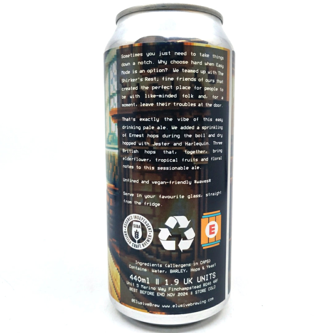 Elusive Brewing x The Shirker's Rest Easy Mode Pale Ale 4.3% (440ml can)-Hop Burns & Black