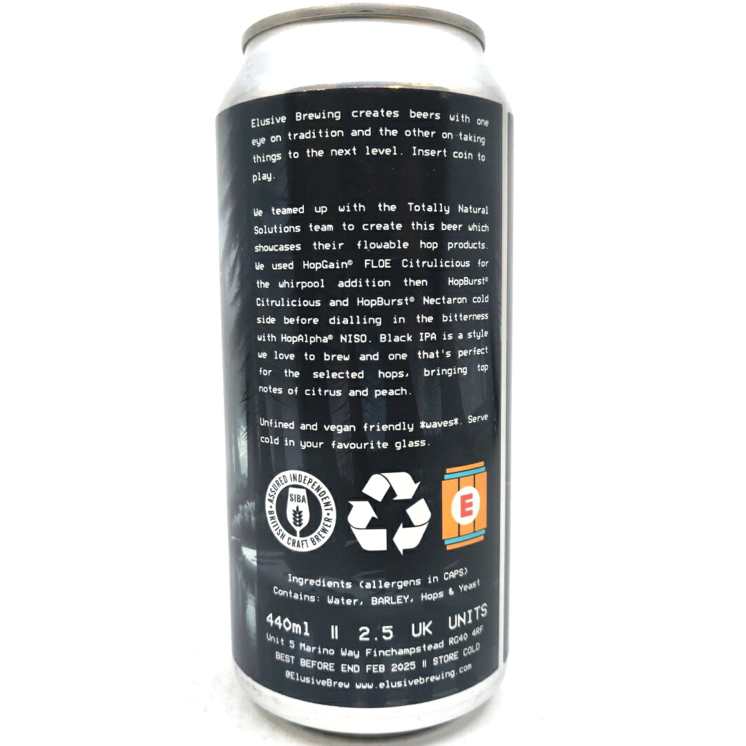 Elusive Brewing Alone In The Dark Black IPA 5.8% (440ml can)-Hop Burns & Black