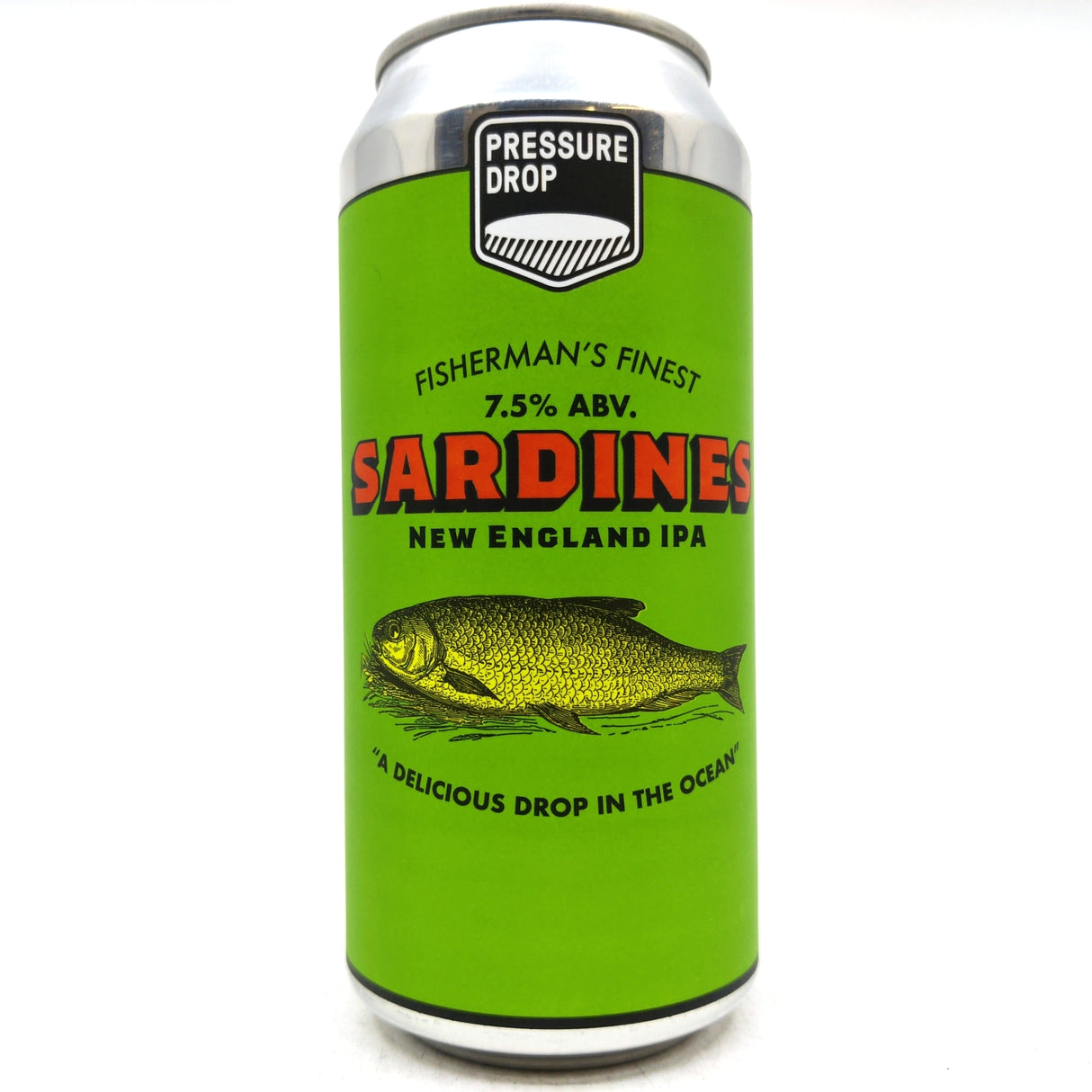 Pressure Drop Sardines New England IPA 7.5% (440ml can)-Hop Burns & Black