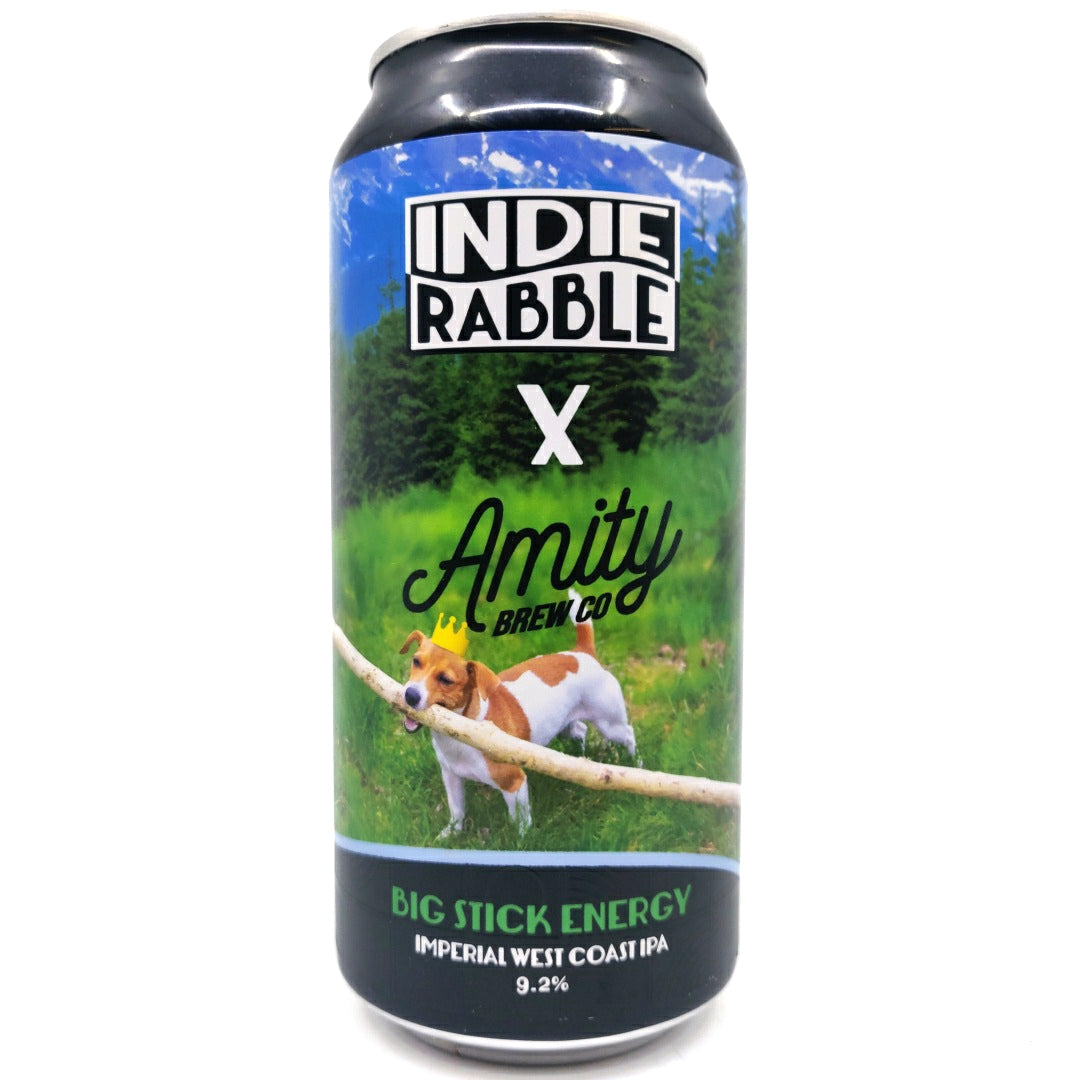 Indie Rabble Big Stick Energy Imperial West Coast IPA 9.2% (440ml can)-Hop Burns & Black