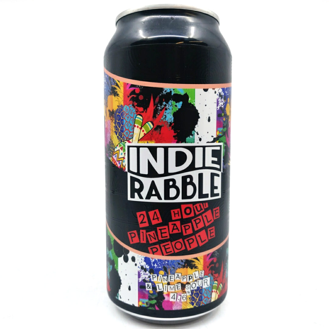 Indie Rabble 24 Hour Pineapple People Sour 4.6% (440ml can)-Hop Burns & Black