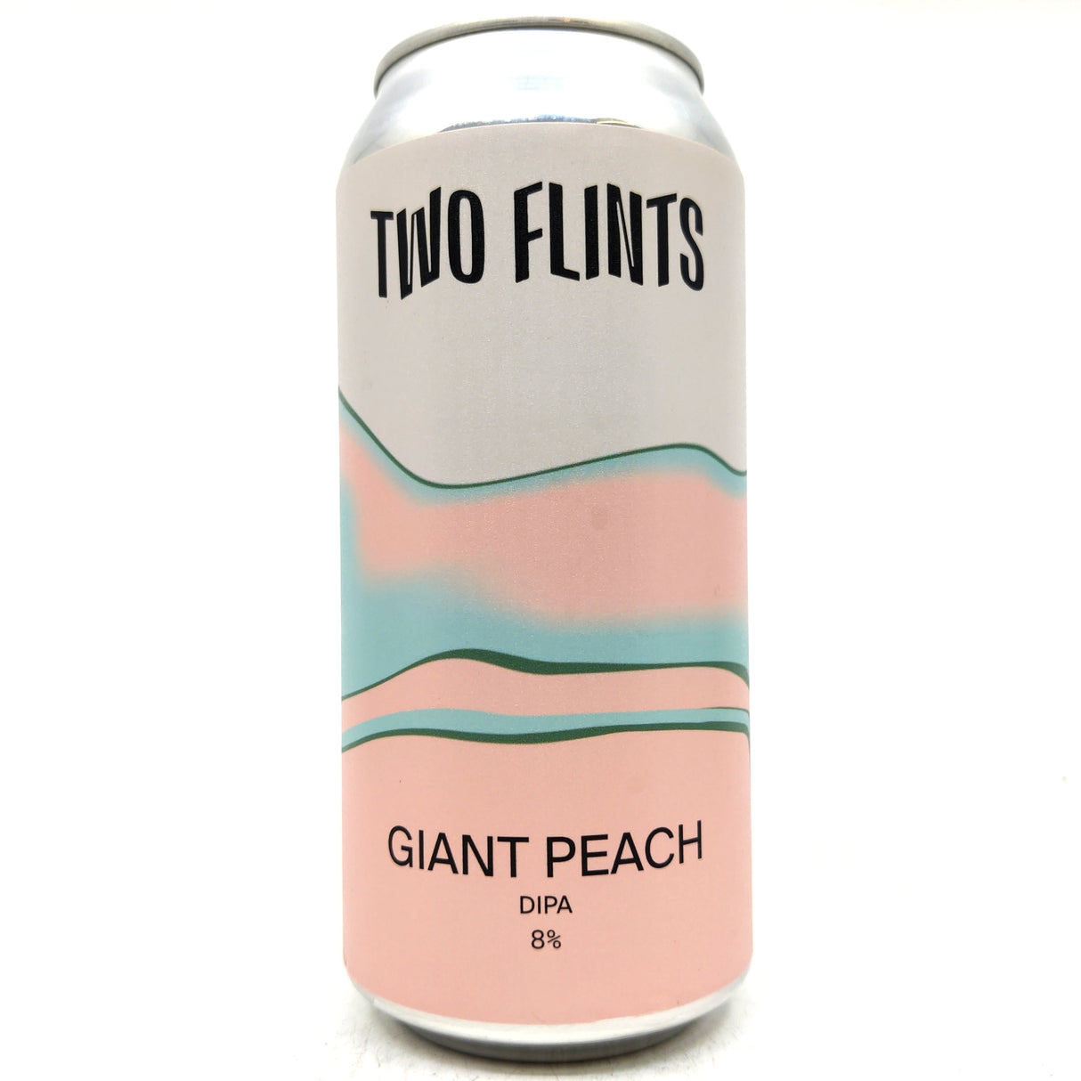 Two Flints Giant Peach Double IPA 8% (440ml can)-Hop Burns & Black