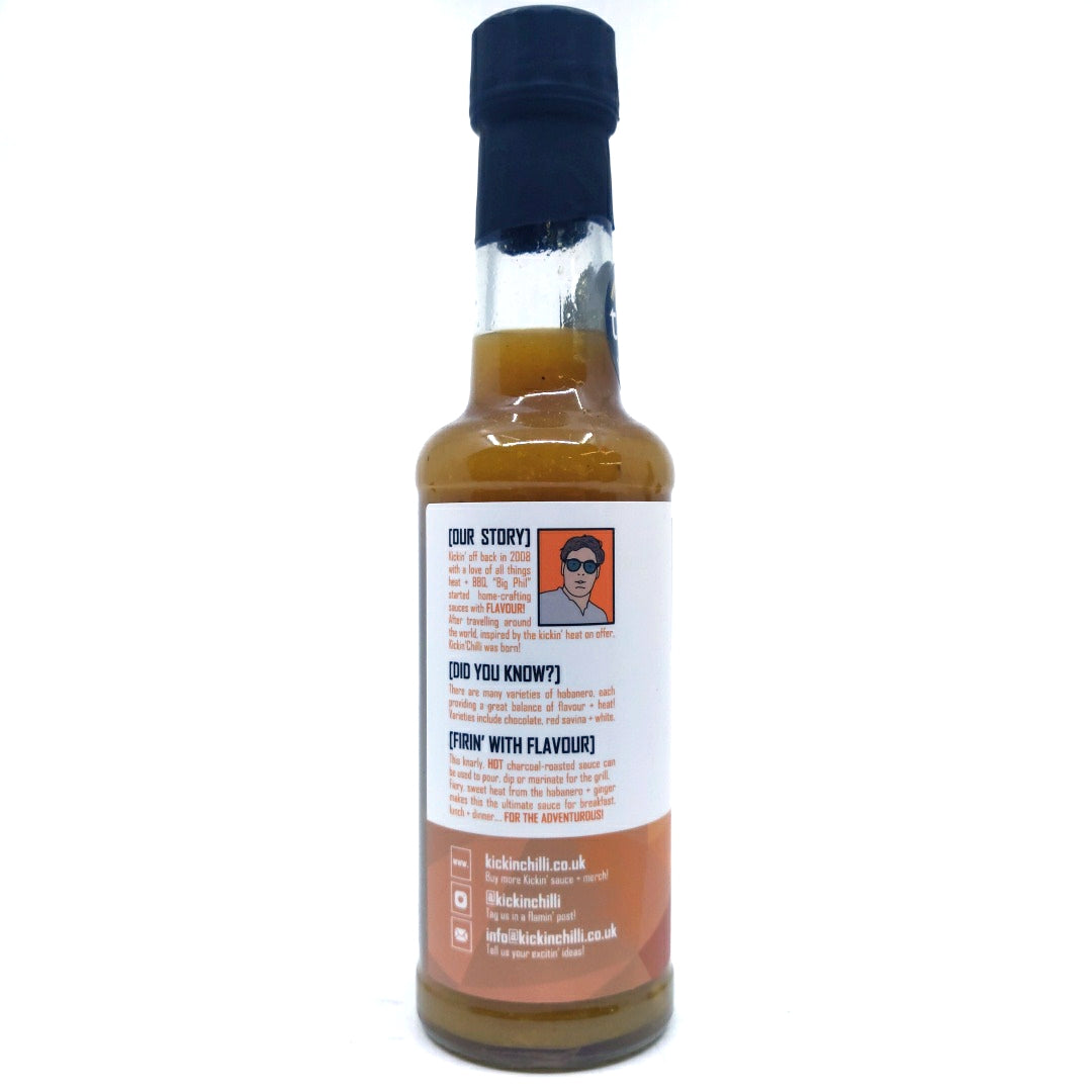 Kickin' Chilli Habanero, Mango & Ginger Fiery Hot Sauce (150ml)-Hop Burns & Black