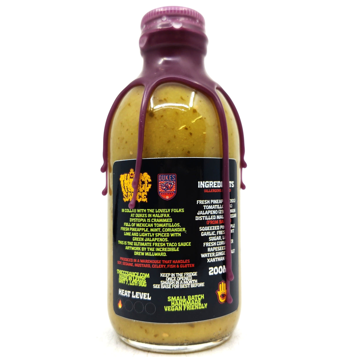 Thiccc Sauce Dystopia Pineapple Tomatillo & Jalapeno Hot Sauce (200ml)-Hop Burns & Black