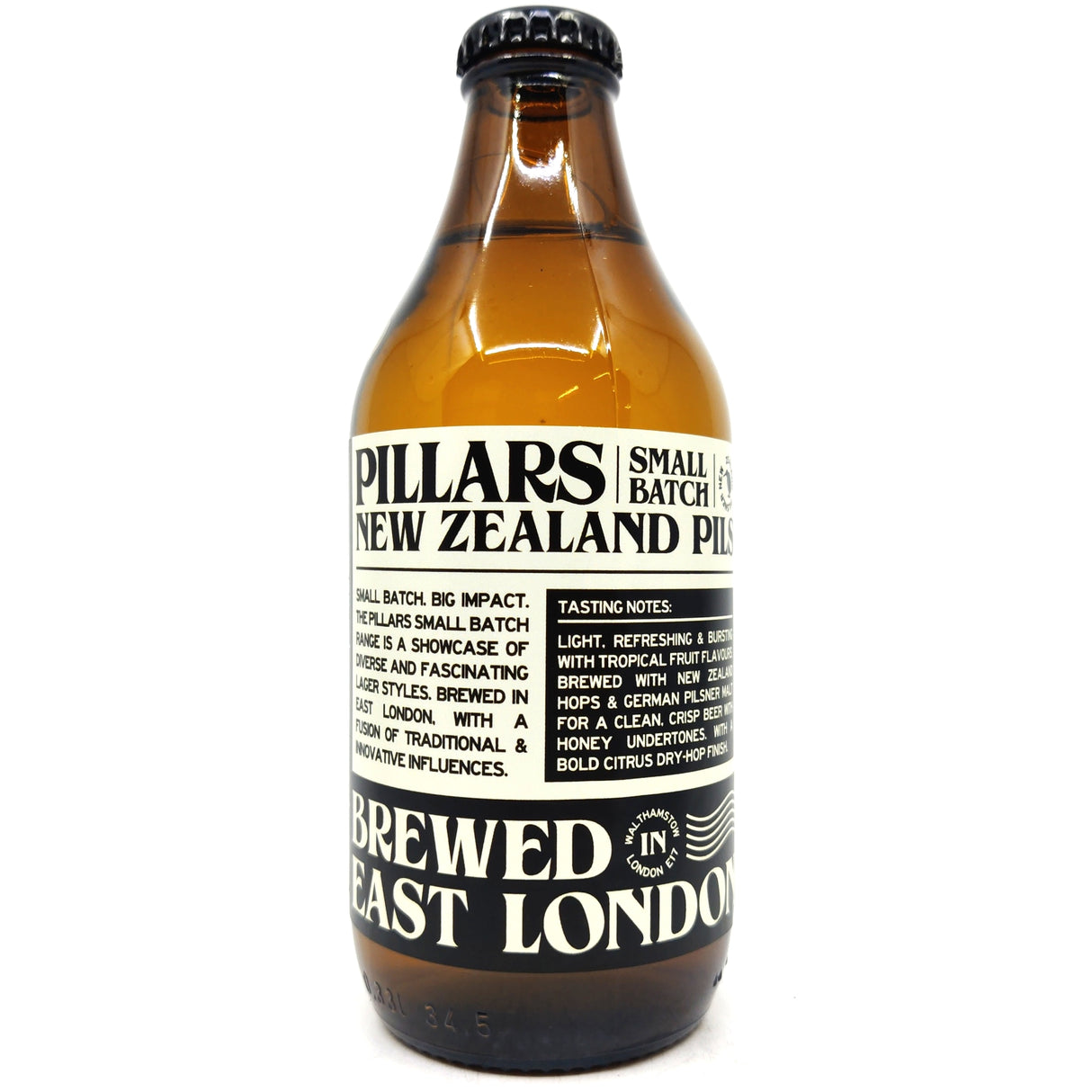 Pillars New Zealand Pils 4.8% (330ml)-Hop Burns & Black