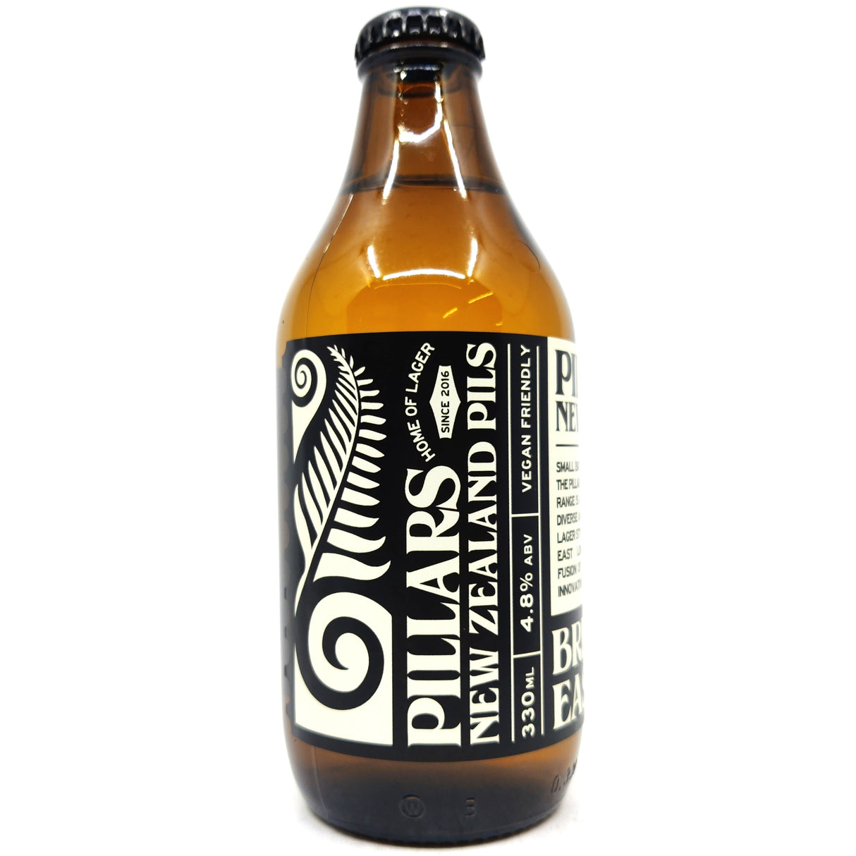 Pillars New Zealand Pils 4.8% (330ml)-Hop Burns & Black