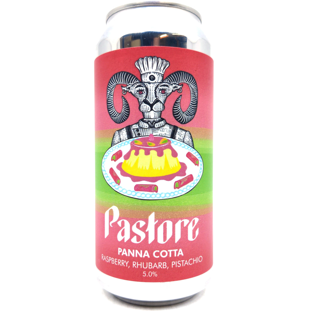 Pastore Panna Cotta Raspberry Rhubarb Pistachio Pastry Sour 5% (440ml can)-Hop Burns & Black