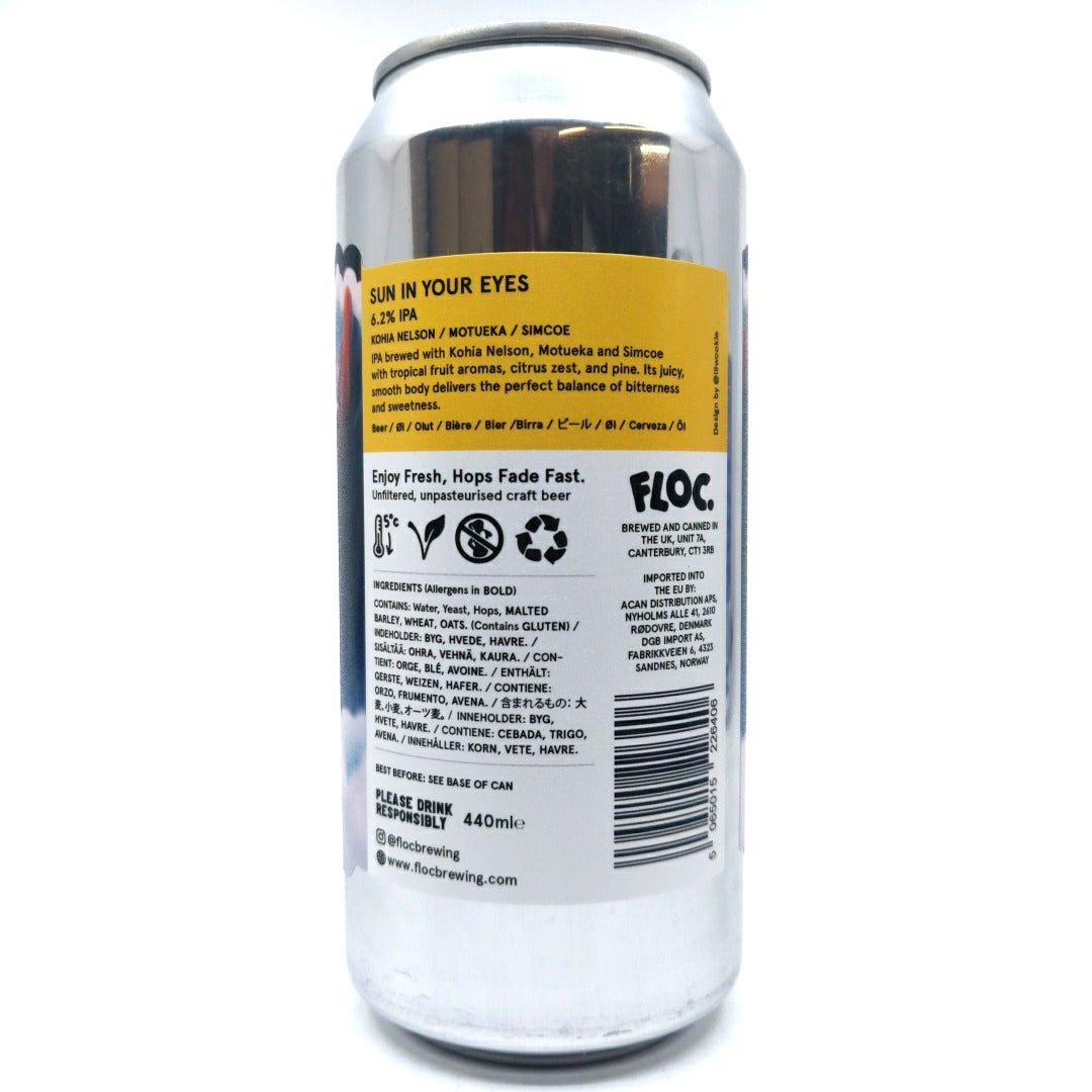 Floc Brewing Sun In Your Eyes IPA 6% (440ml can)-Hop Burns & Black