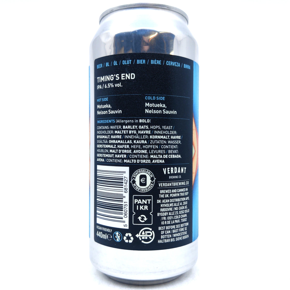 Verdant Timing's End IPA 6.5% (440ml can)-Hop Burns & Black