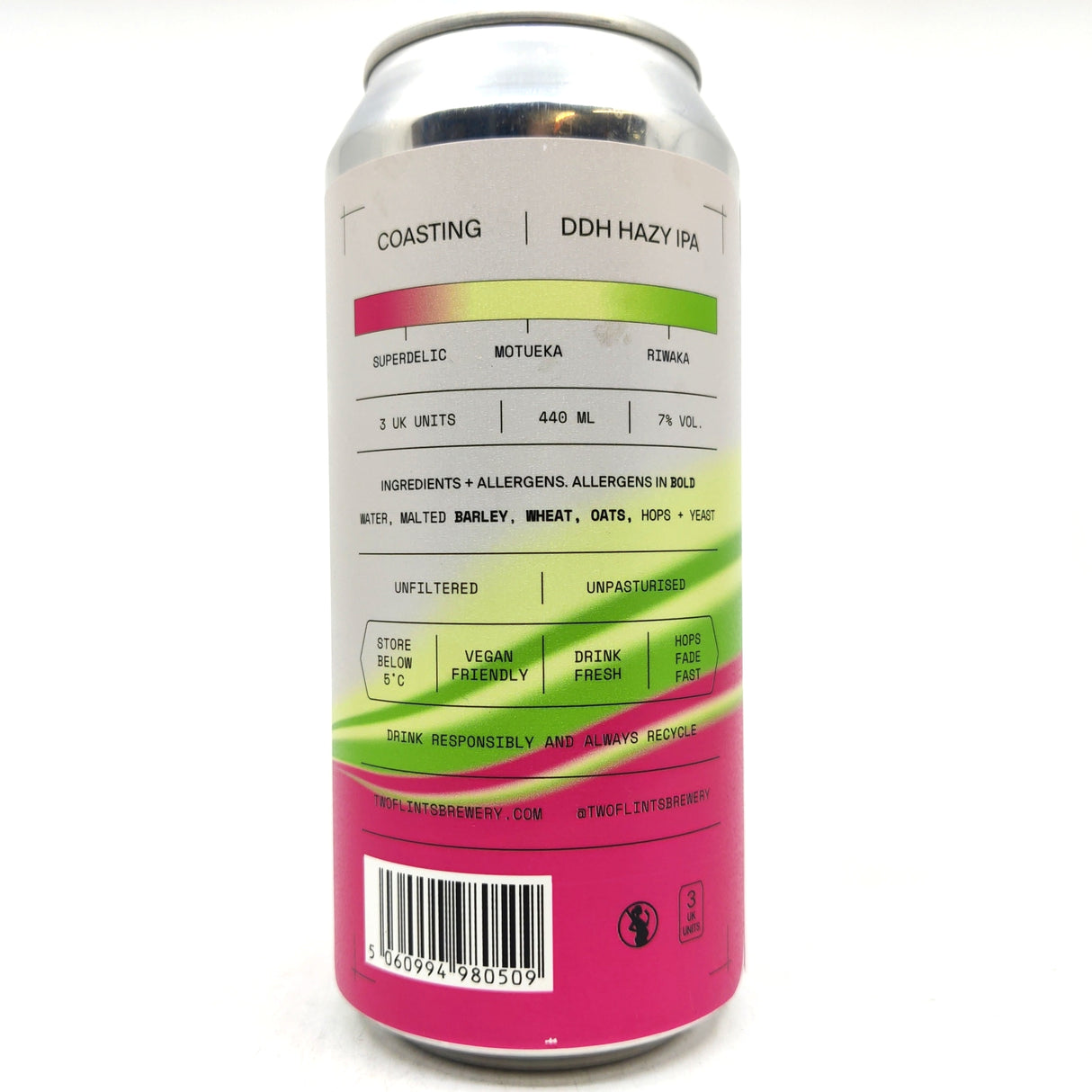 Two Flints x Rivington Coasting DDH Hazy IPA 7% (440ml can)-Hop Burns & Black