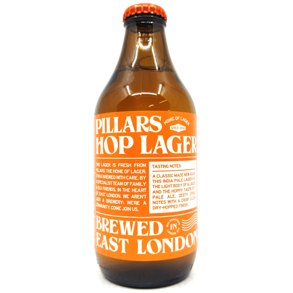 Pillars Hop Lager 4.5% (330ml)-Hop Burns & Black