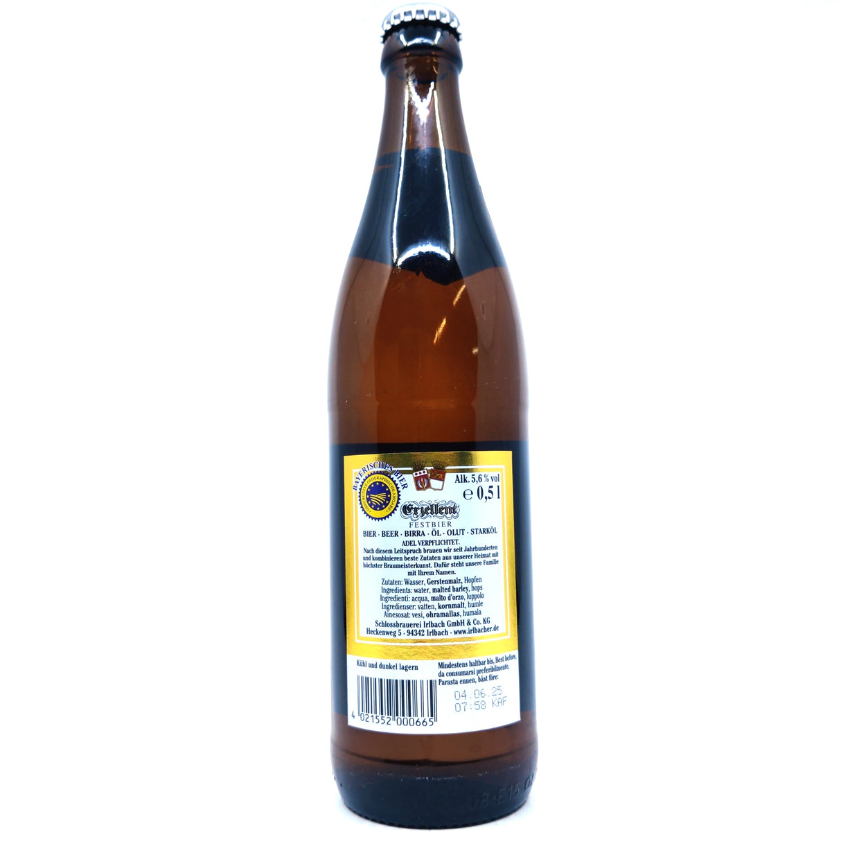 Irlbacher Premium Exzellent Festbier 5.6% (500ml)-Hop Burns & Black