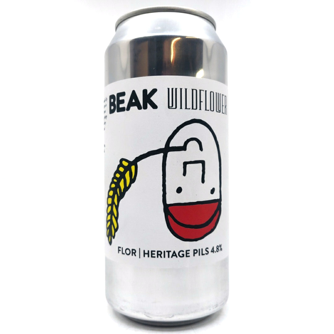 Beak Brewery x Wildflower Flor Heritage Pils 4.8% (440ml can)-Hop Burns & Black