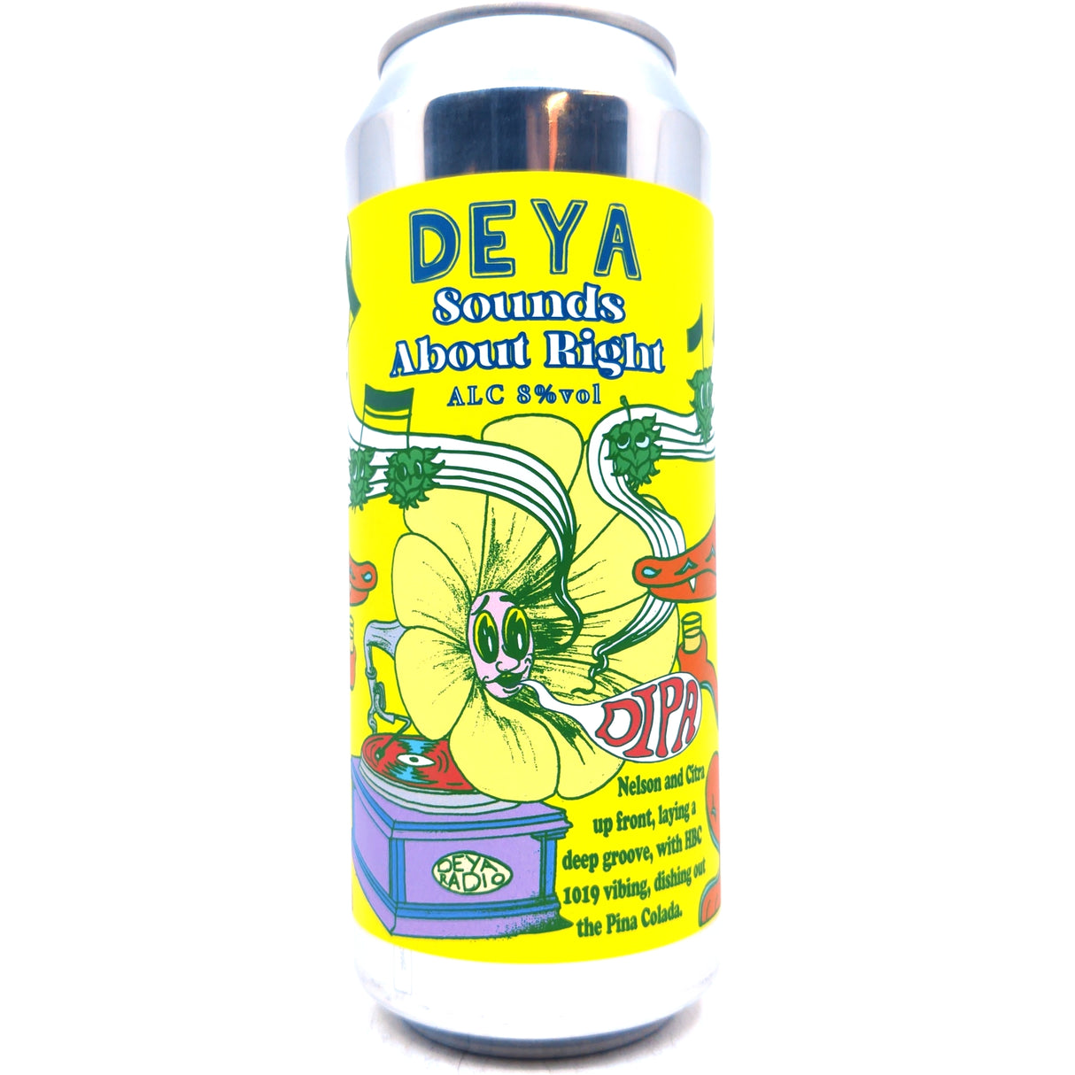 DEYA Sounds About Right Double IPA 8% (500ml can)-Hop Burns & Black