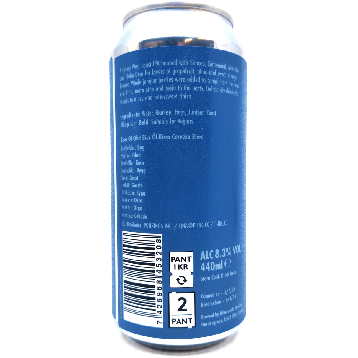 Otherworld Kelpie's Wrath Double IPA 8.3% (440ml can)-Hop Burns & Black