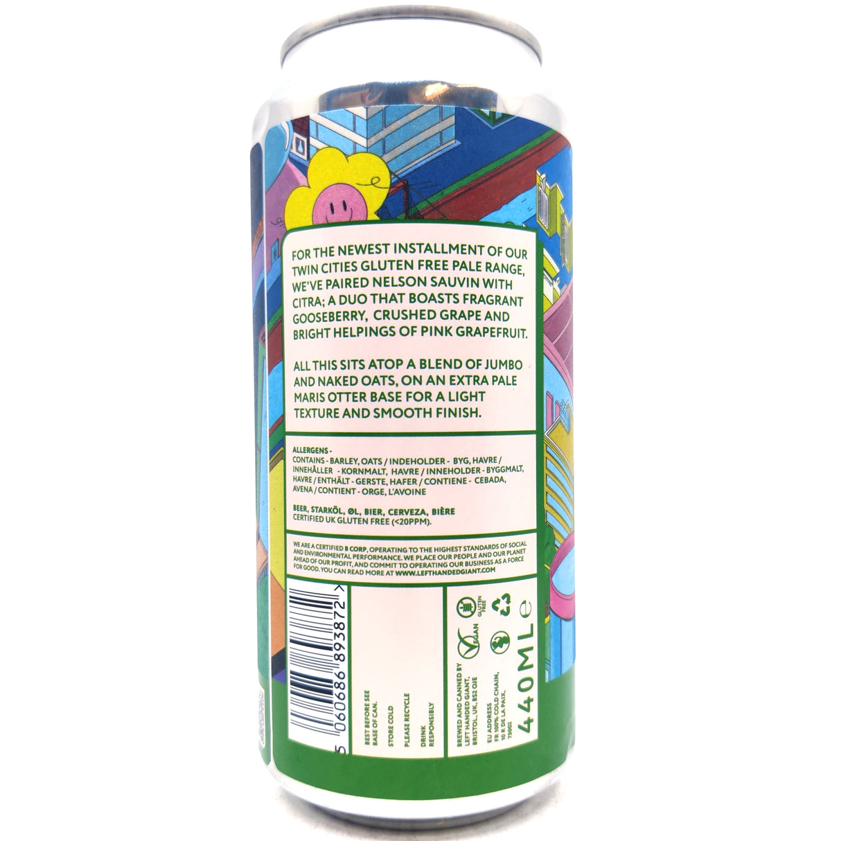 Left Handed Giant Twin Cities Nelson & Citra Pale Ale 5.2% (440ml can)-Hop Burns & Black