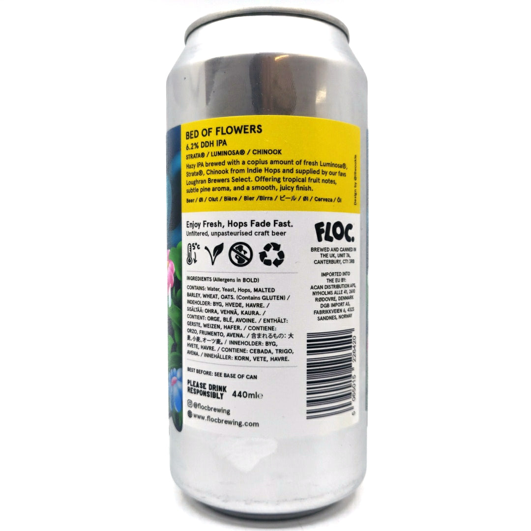 Floc Brewing Bed Of Flowers DDH IPA 6.2% (440ml can)-Hop Burns & Black