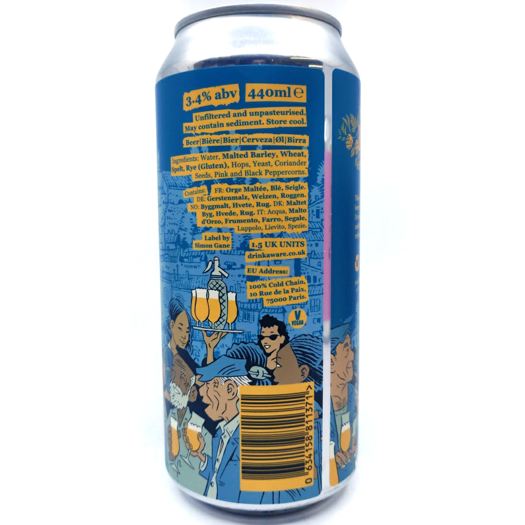Burning Sky Petite Farmhouse Beer 3.4% (440ml can)-Hop Burns & Black