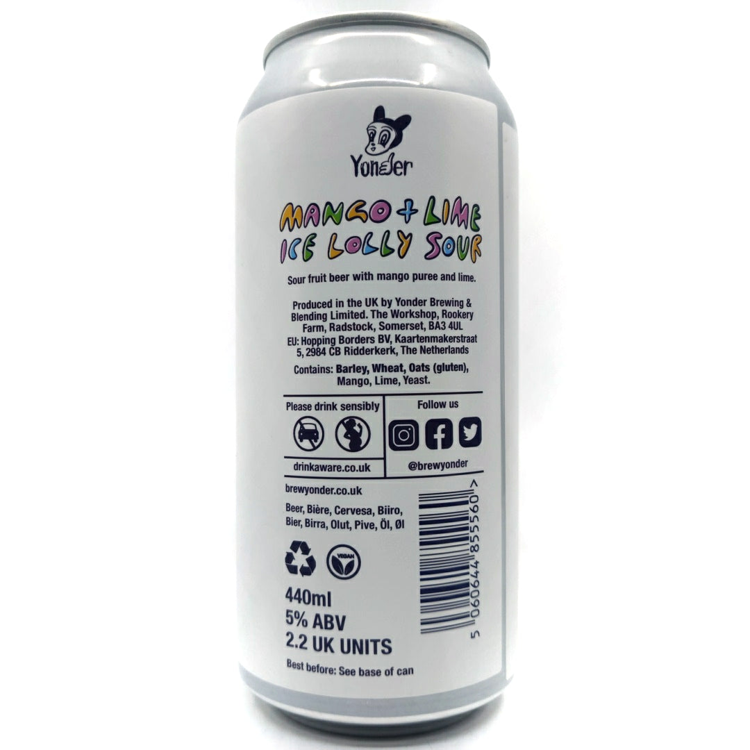 Yonder Mango & Lime Popsicle Melted Ice Lolly Sour 5% (440ml can)-Hop Burns & Black