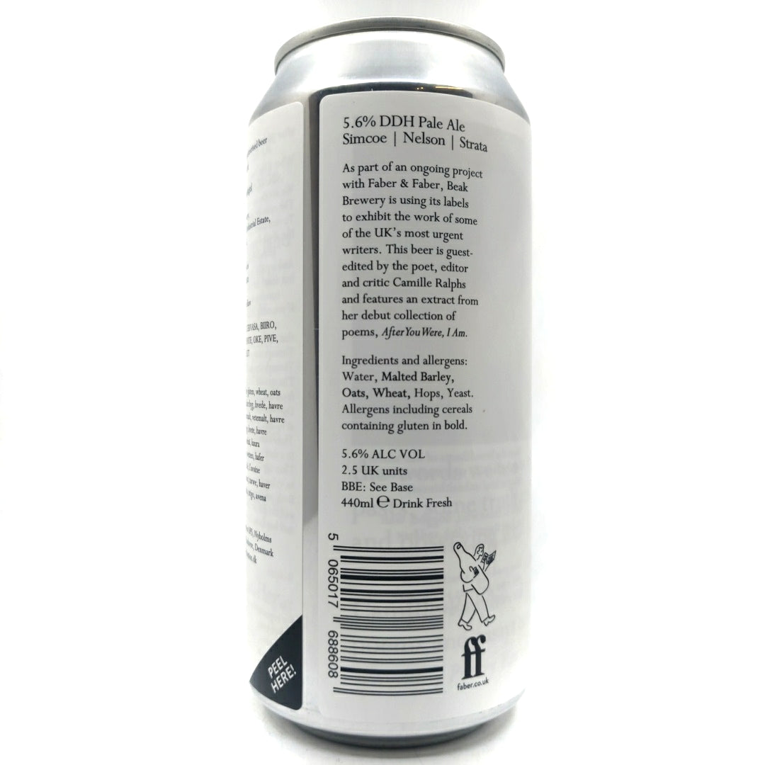 Beak Brewery x Faber & Faber After You Were, I am DDH Pale Ale 5.6% (440ml can)-Hop Burns & Black