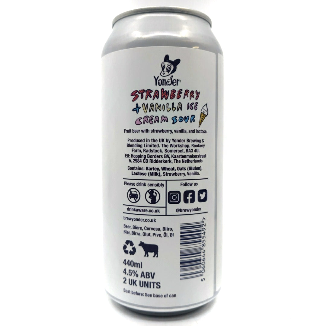 Yonder Strawberry Foot Pastry Sour 4.5% (440ml can)-Hop Burns & Black