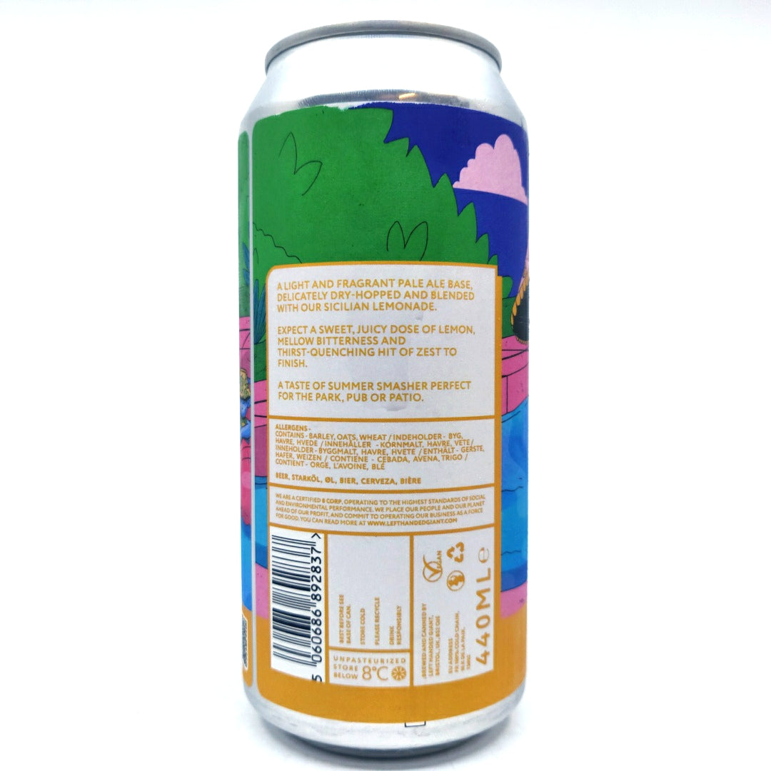 Left Handed Giant Sicilian Lemon Radler 2.5% (440ml can)-Hop Burns & Black