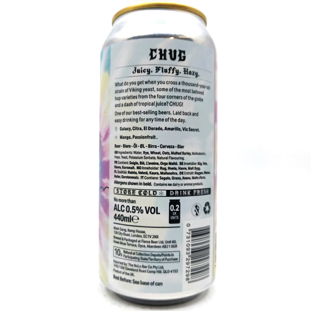 Mash Gang Chug Low Alcohol Hazy Pale Ale 0.5% (440ml can)-Hop Burns & Black