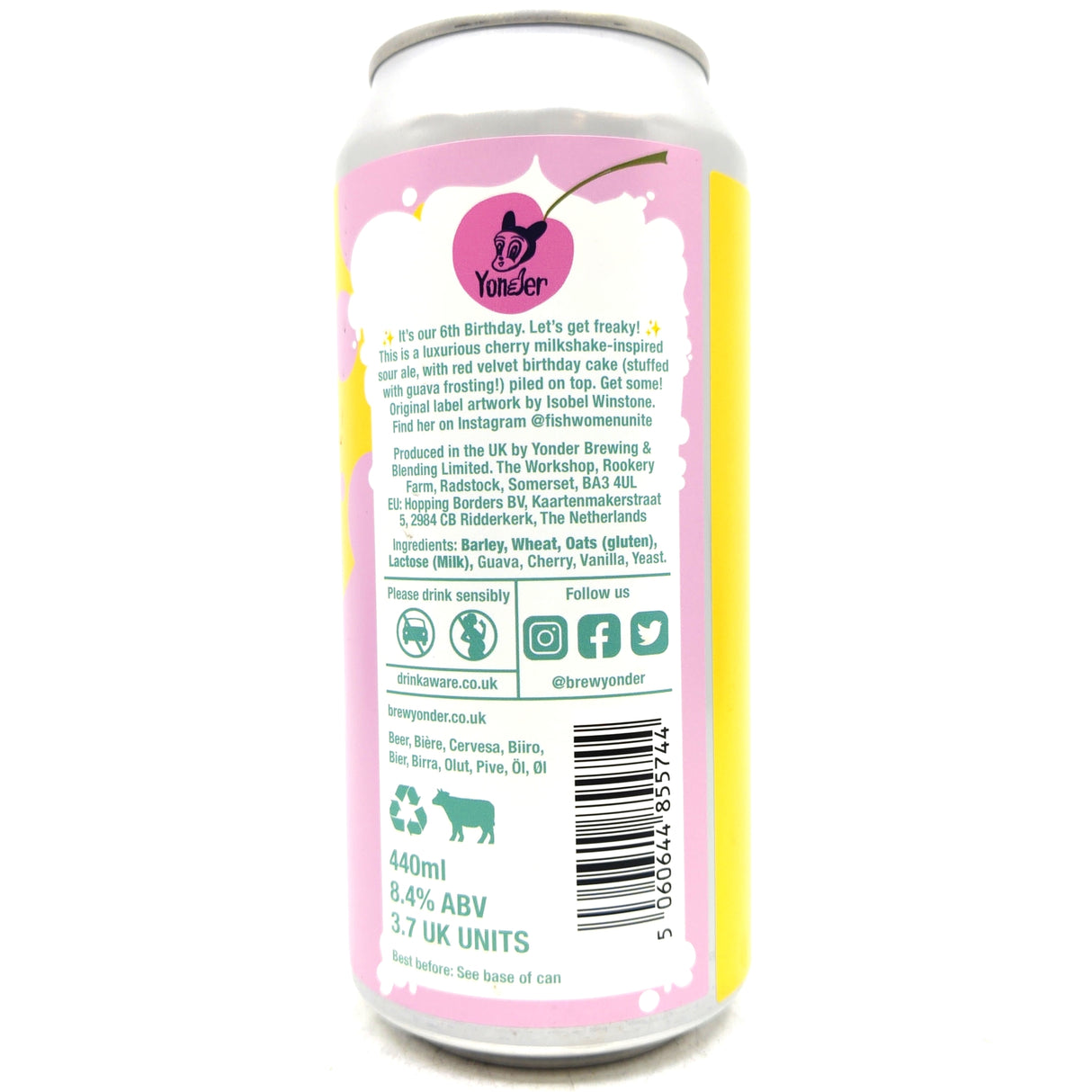 Yonder Red Velvet Birthday Cake Freak Shake Pastry Sour 8.4% (440ml can)-Hop Burns & Black