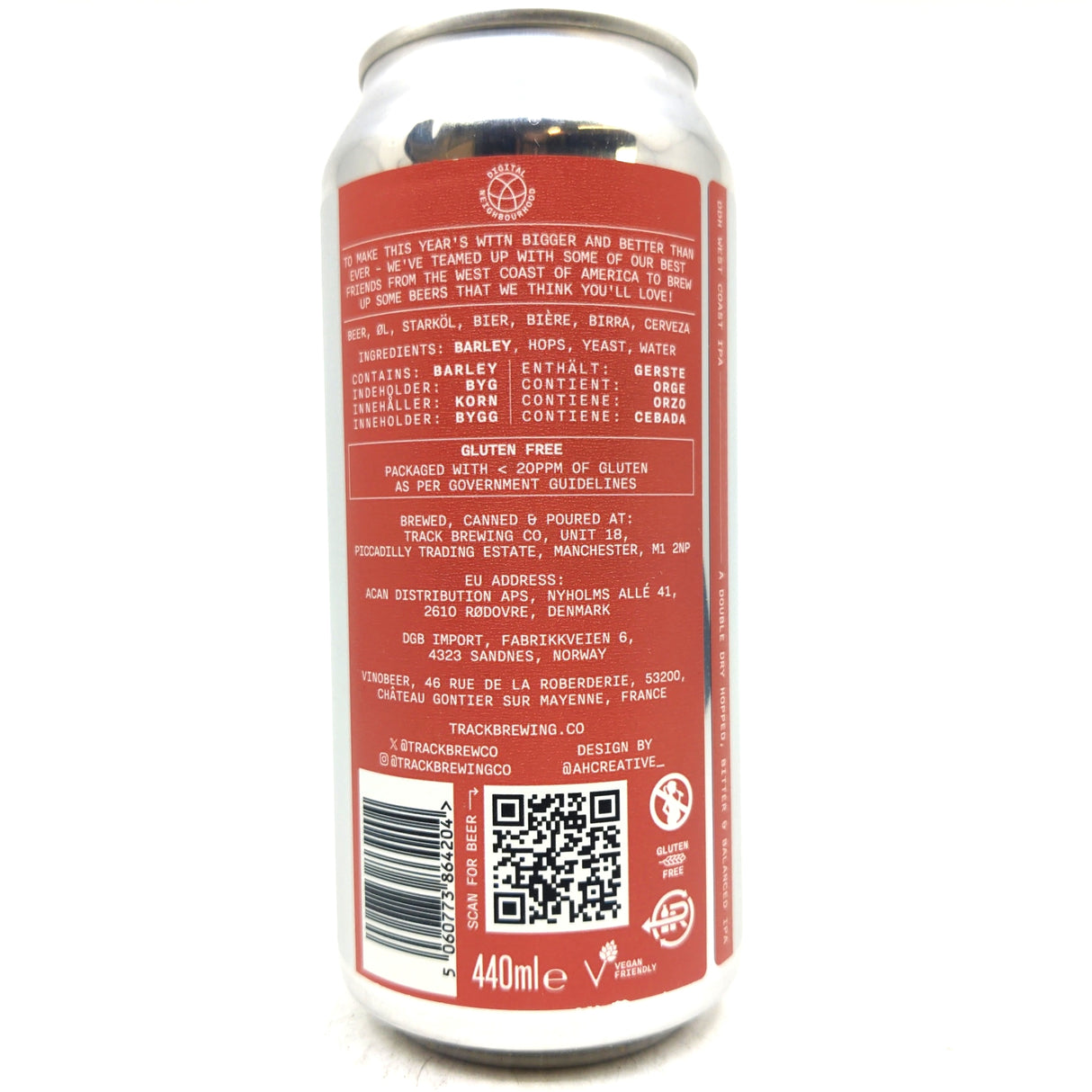 Track x Greek Cheek Next Door DDH West Coast IPA 7% (440ml can)-Hop Burns & Black