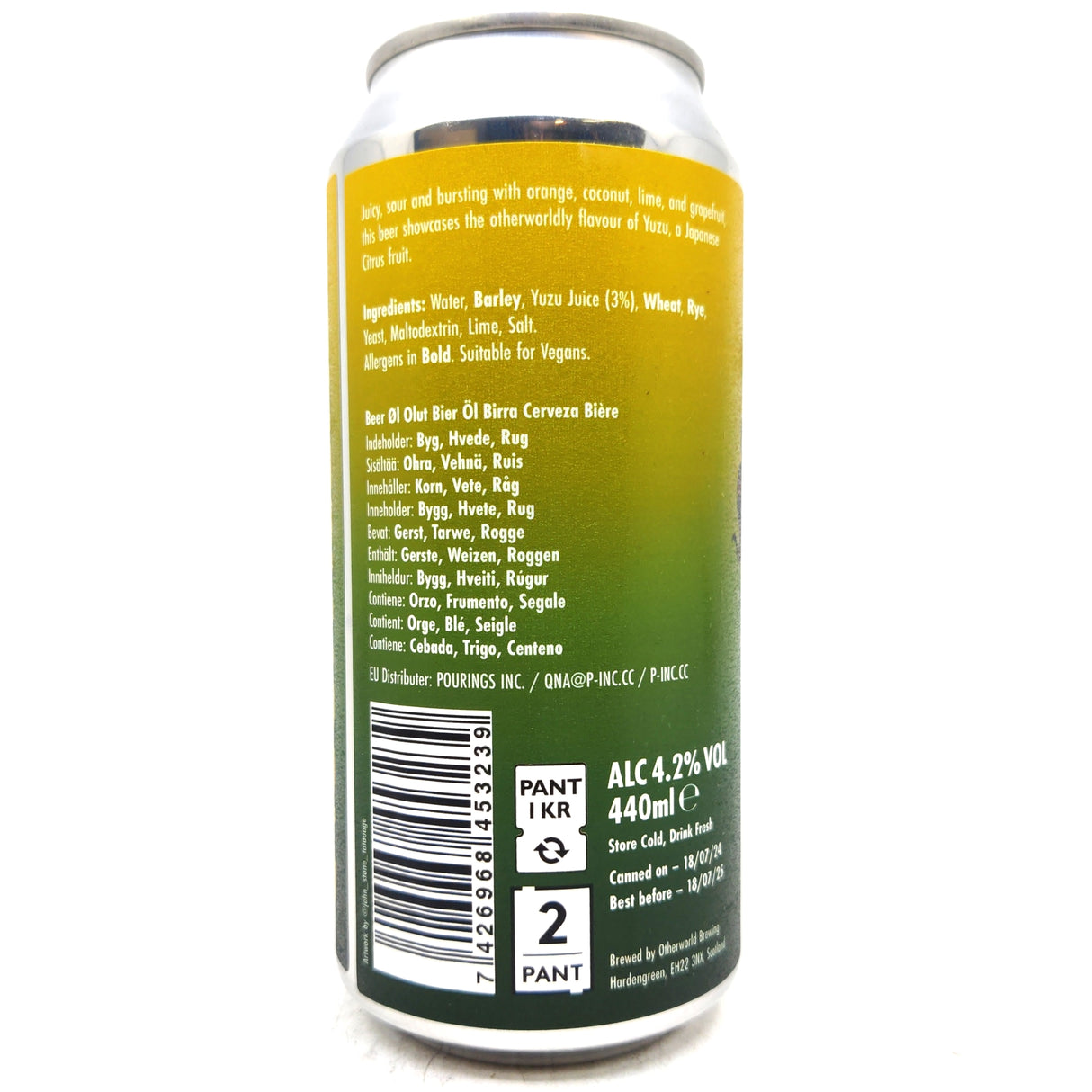 Otherworld Zestria Yuzu Sour 4.2% (440ml can)-Hop Burns & Black