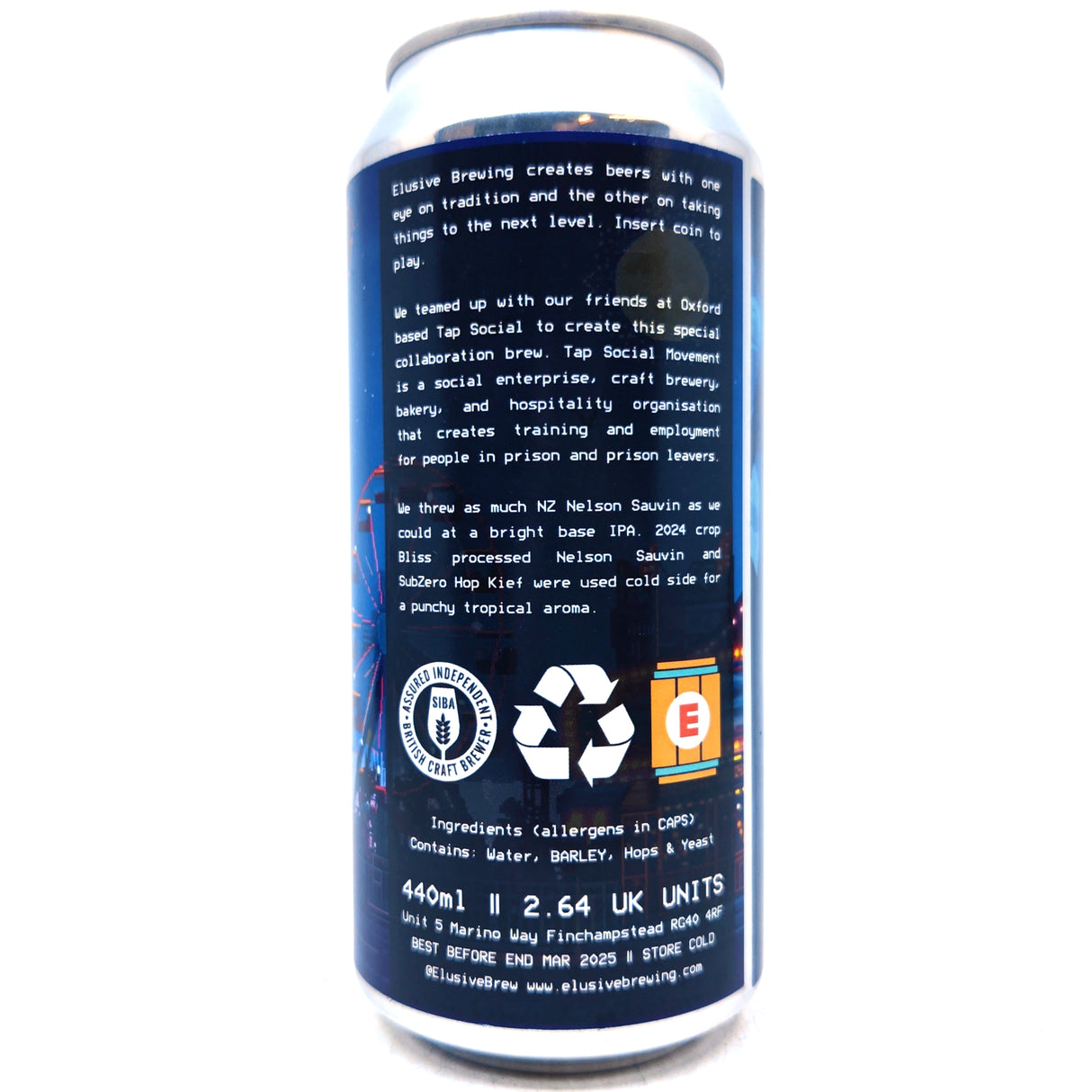 Elusive Brewing x Tap Social Sundown West Coast IPA 6% (440ml can)-Hop Burns & Black