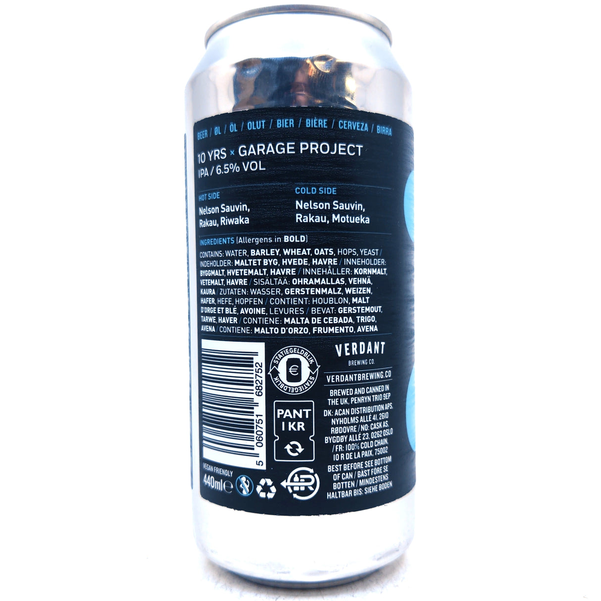 Verdant 10YRS x Garage Project IPA 6.5% (440ml can)-Hop Burns & Black