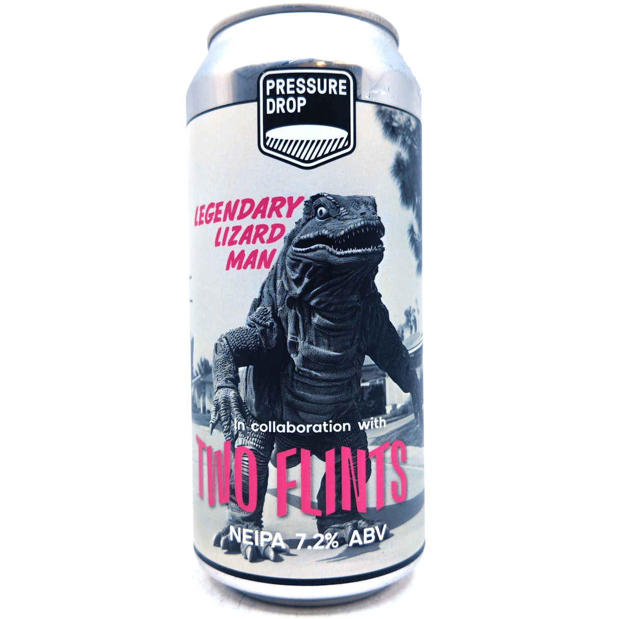 Pressure Drop x Two Flints Legendary Lizard Man New England IPA 7.2% (440ml can)-Hop Burns & Black