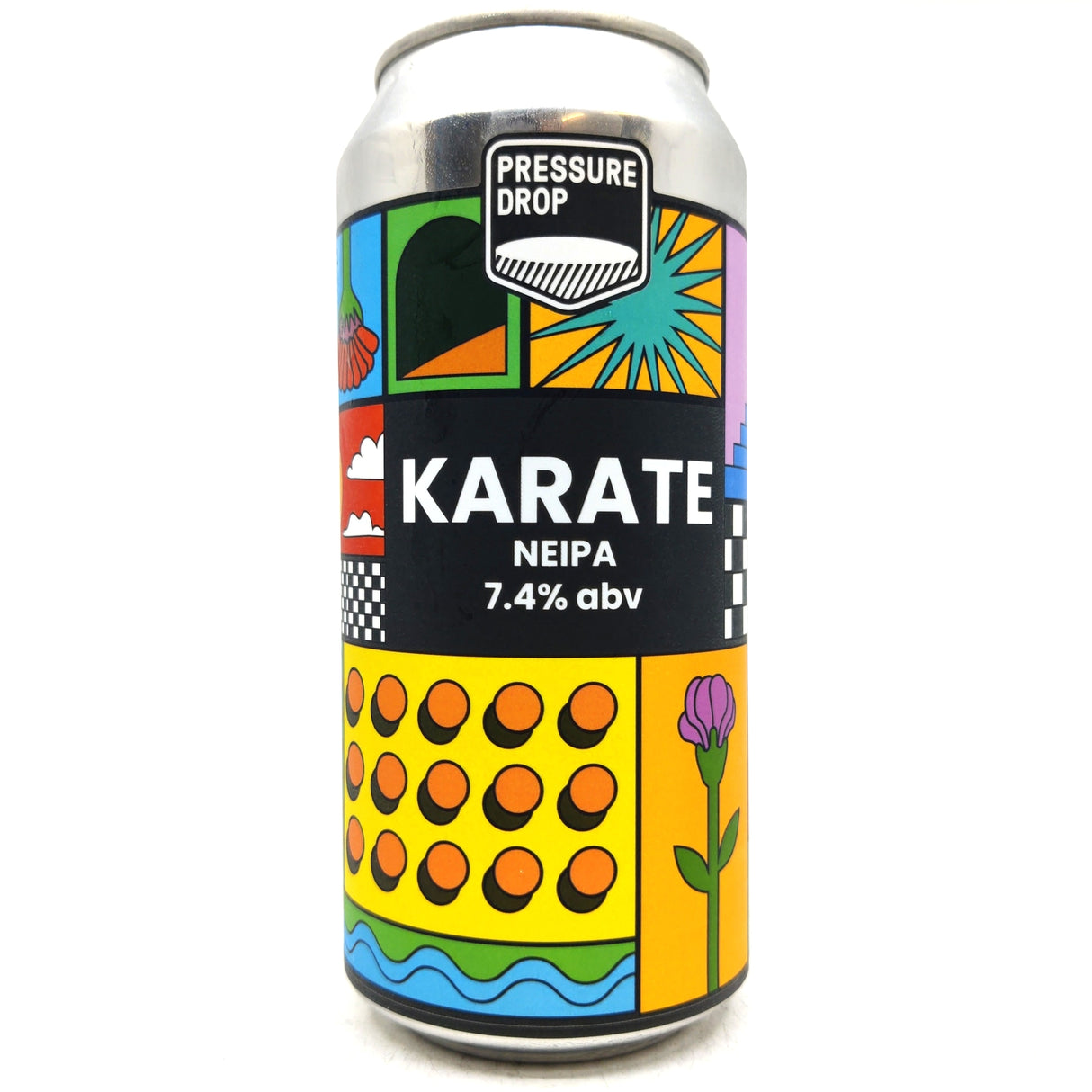 Pressure Drop Karate New England IPA 7.4% (440ml can)-Hop Burns & Black