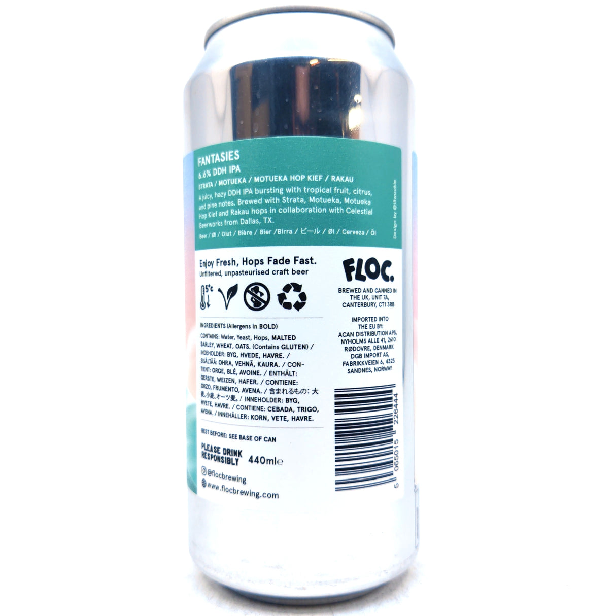 Floc Brewing x Celestial Beerworks Fantasies IPA 6.6% (440ml can)-Hop Burns & Black