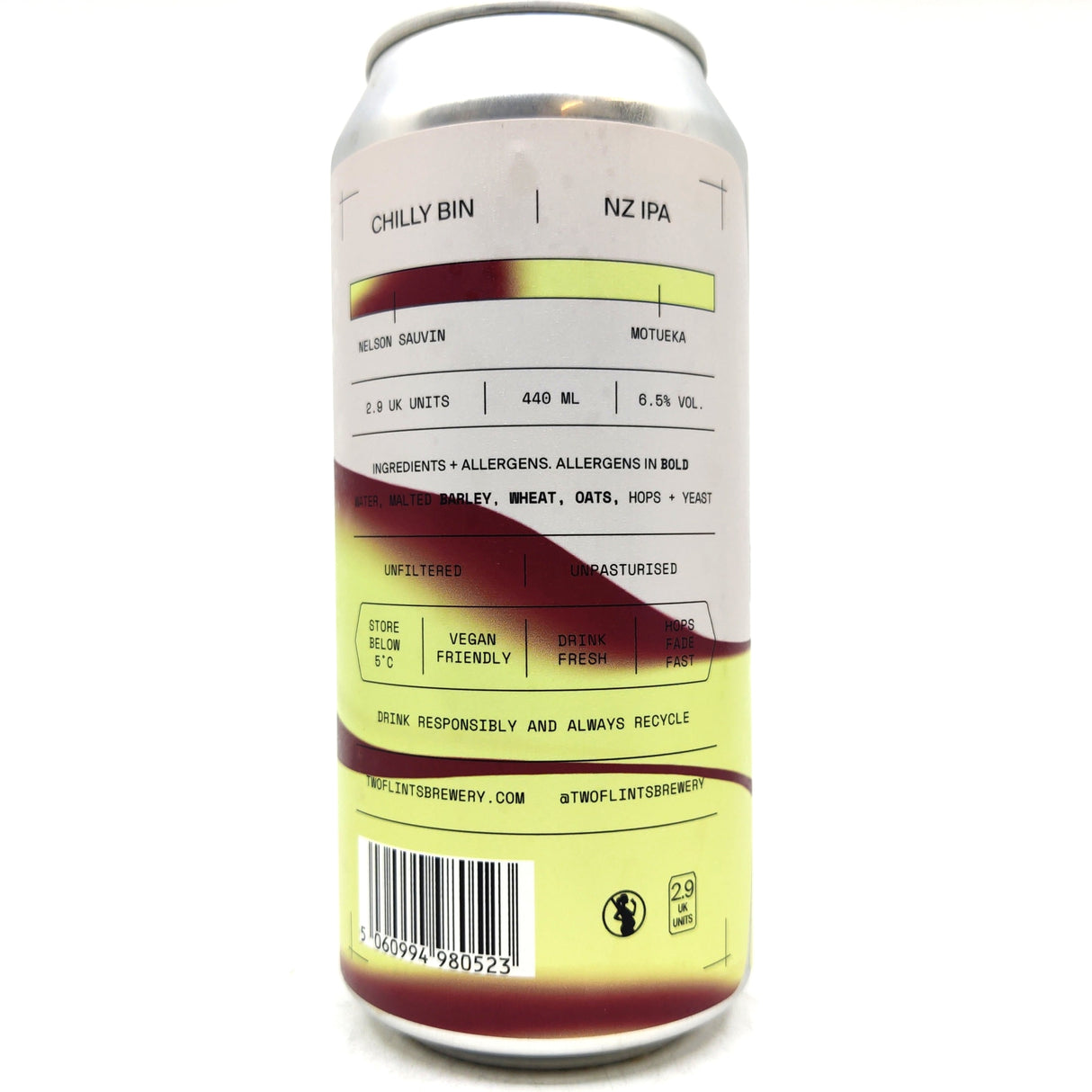 Two Flints x Phantom Chilly Bin Hazy IPA 6.5% (440ml can)-Hop Burns & Black