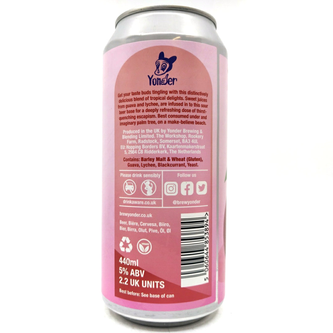 Yonder Guava Lychee Crush Sour 5% (440ml can)-Hop Burns & Black