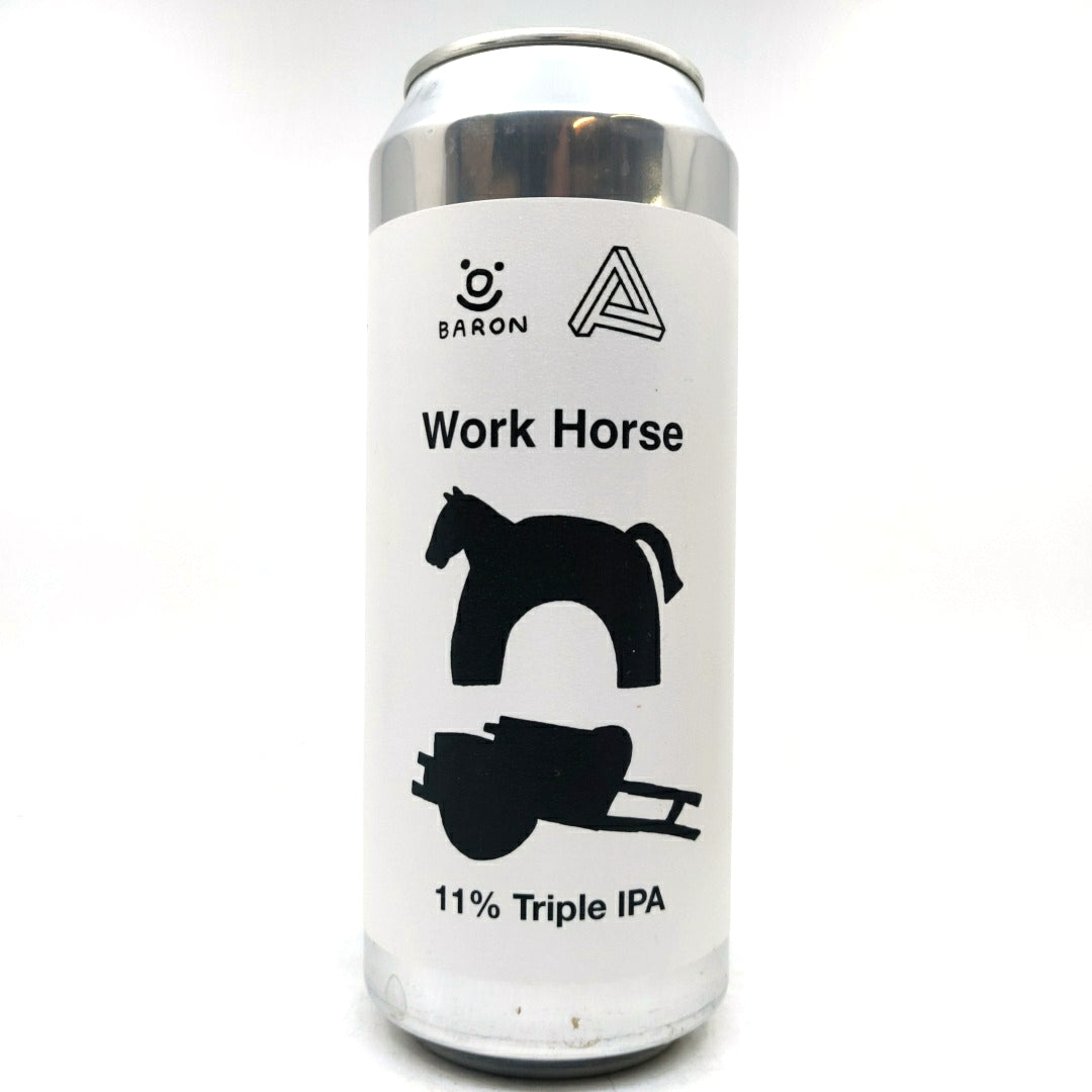Baron Brewing x Abyss Work Horse Triple New England IPA 11% (500ml can)-Hop Burns & Black