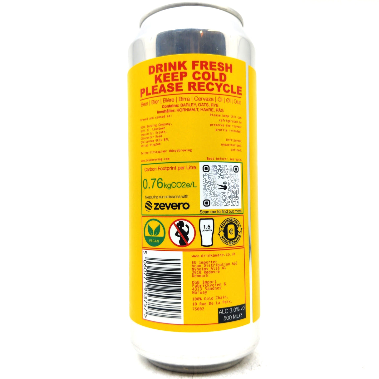 DEYA Service Please Table Beer 3% (500ml can)-Hop Burns & Black