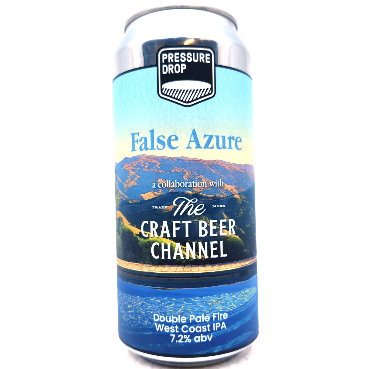 Pressure Drop False Azure Double Pale Fire West Coast IPA 7.2% (440ml can)-Hop Burns & Black