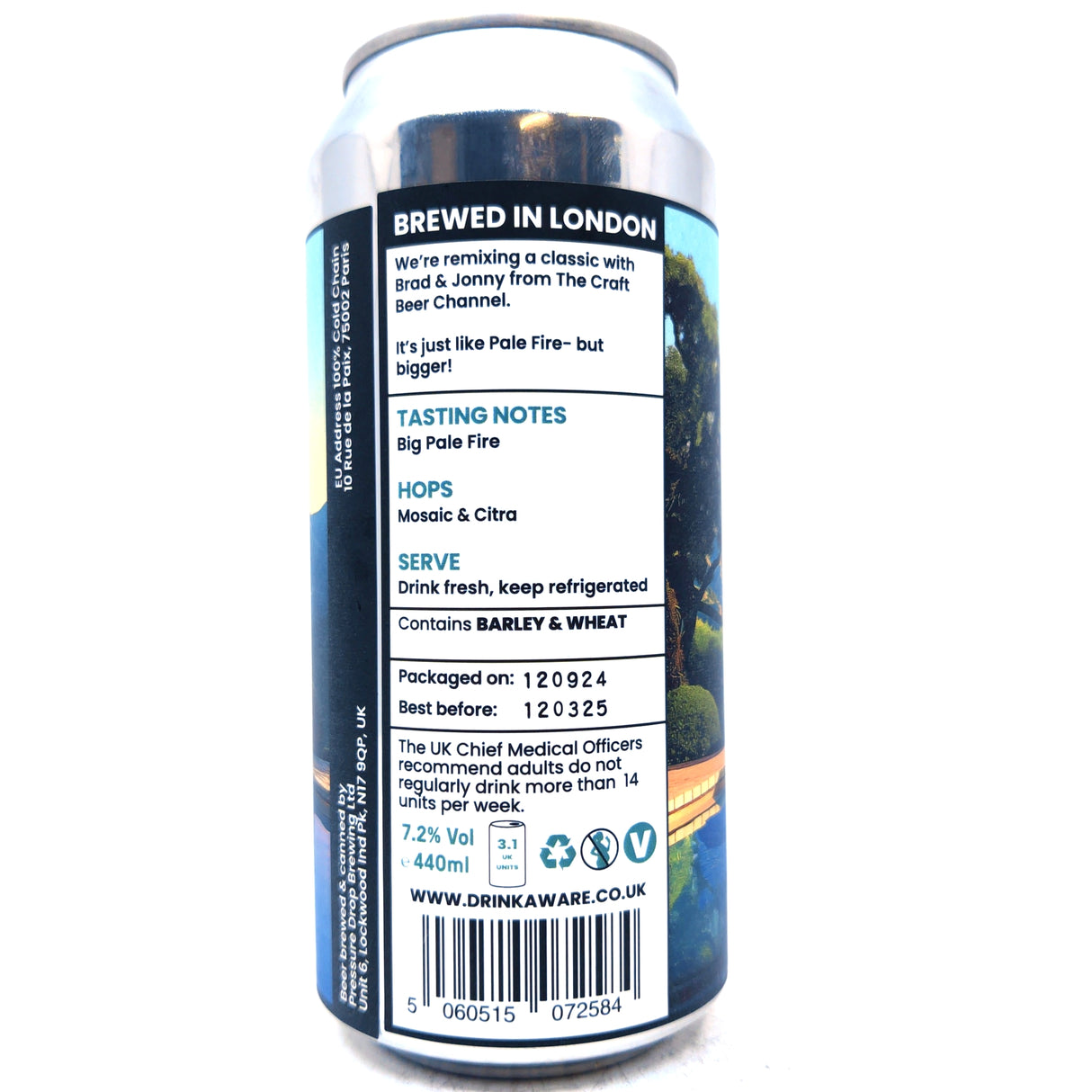 Pressure Drop False Azure Double Pale Fire West Coast IPA 7.2% (440ml can)-Hop Burns & Black