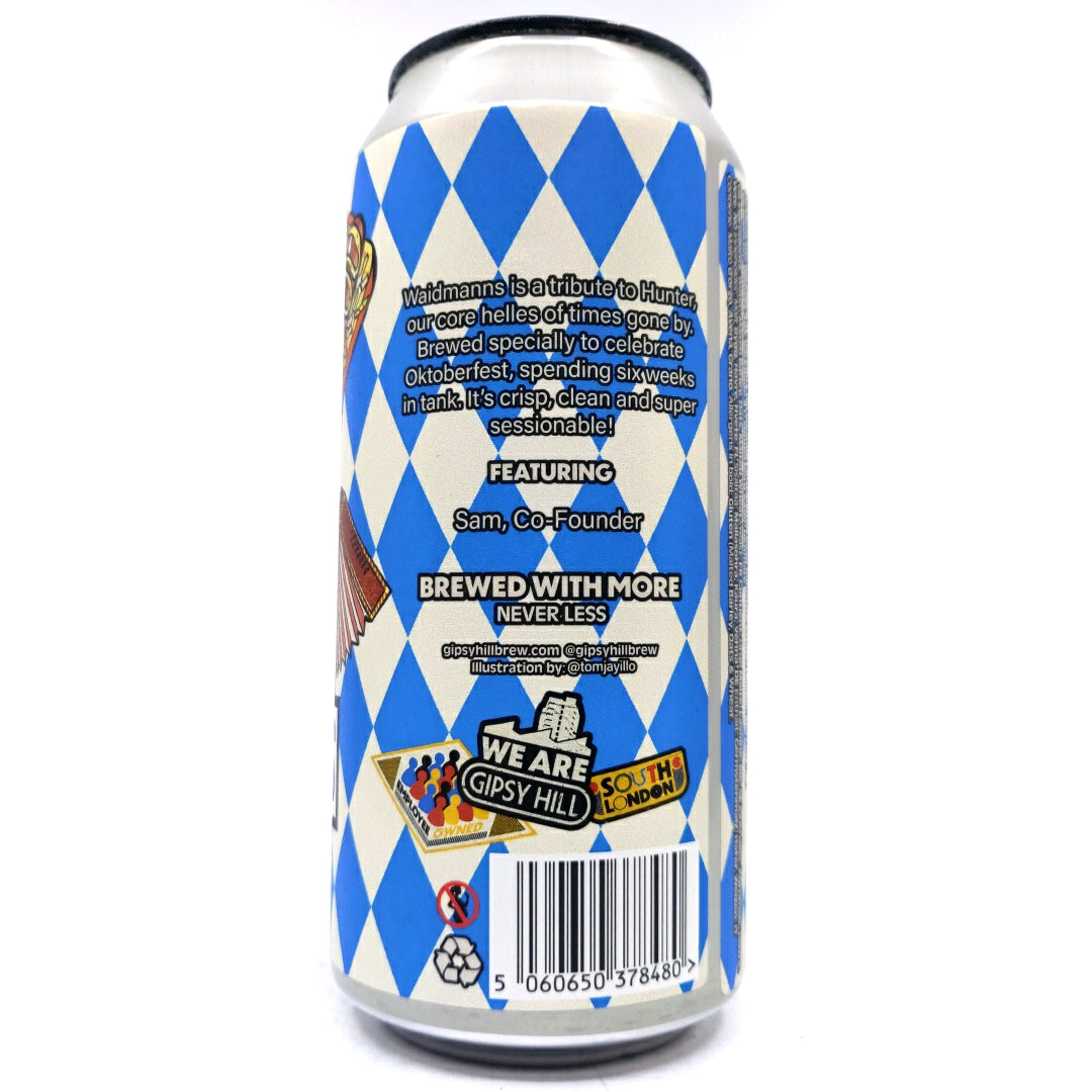 Gipsy Hill Waidmanns Festbier Helles Lager 4.8% (440ml can)-Hop Burns & Black