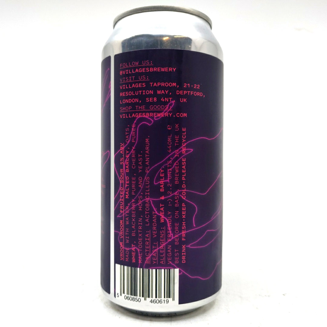 Villages Vroom Vroom Blackberry & Cherry Sour 5% (440ml can)-Hop Burns & Black